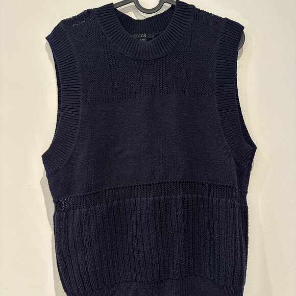 Cos navy blue knit sweater vest - Picture 1 of 3